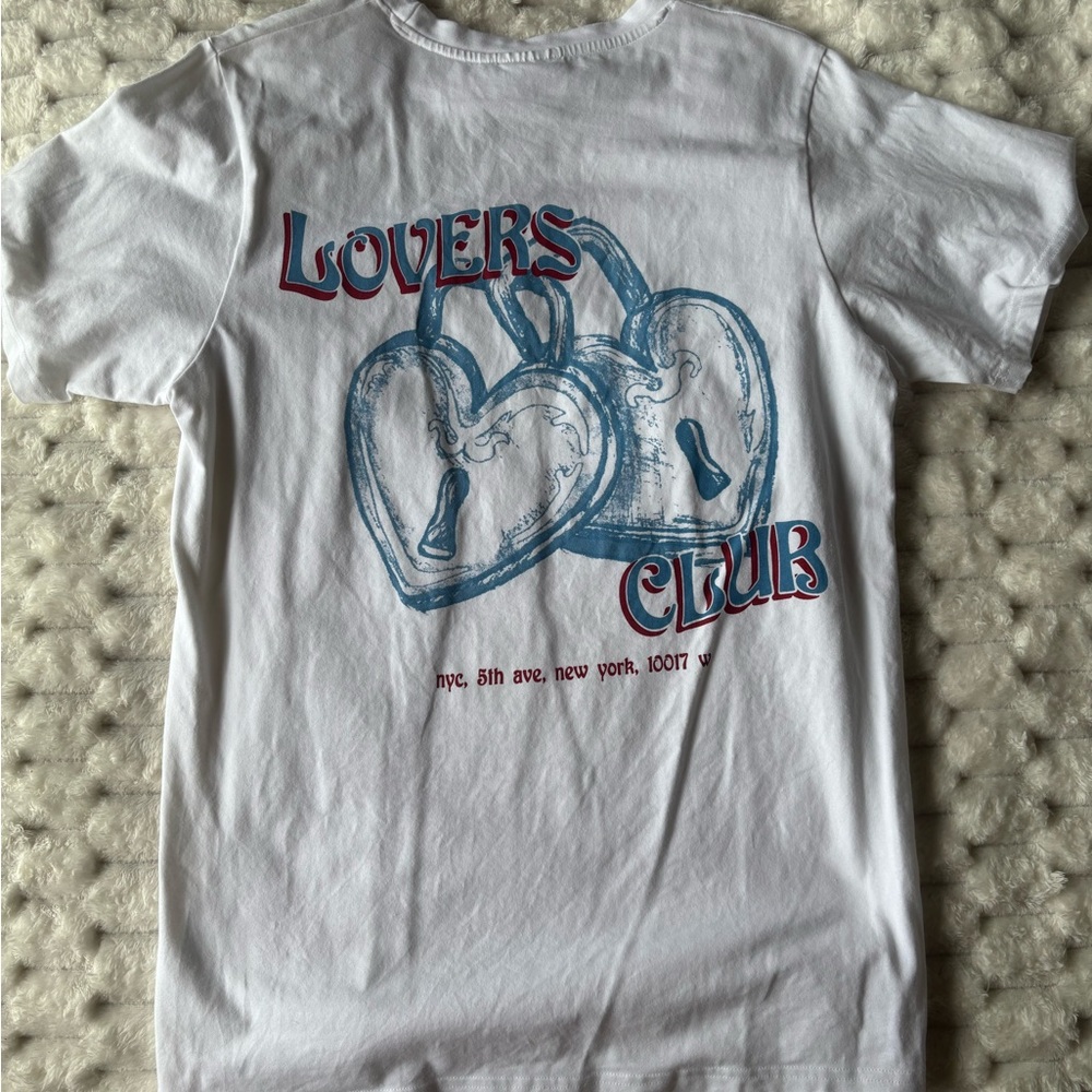 White 'Lovers Club' Graphic Short-Sleeve Tee